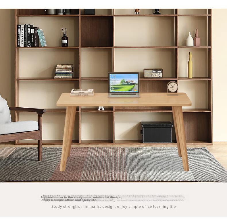 Fanshe Simple Office Home Desk Solid Wood Leg Computer Desk Minimalist Study Bedroom Writing Table 10