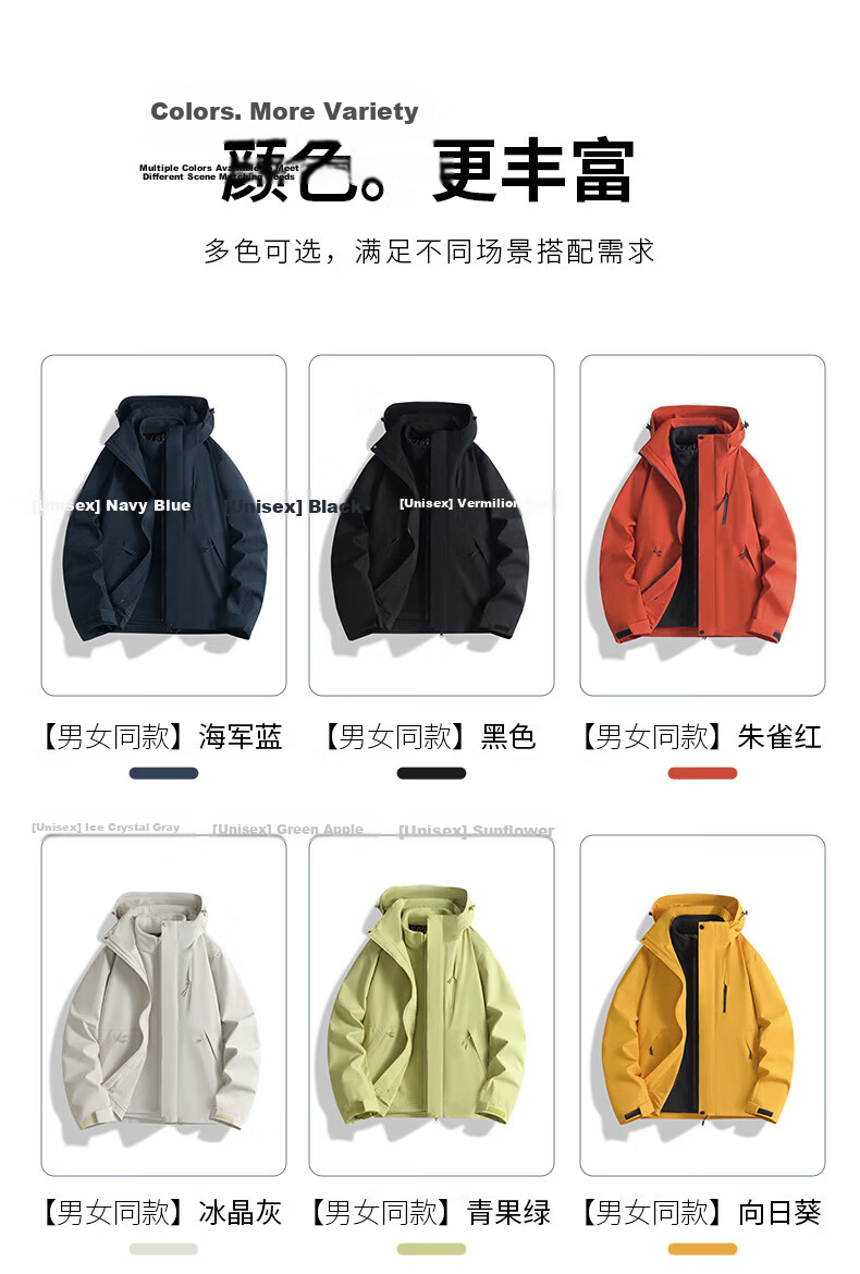 JEEP SPIRIT Unisex 3-in-1 Outdoor Waterproof Windproof Warm Jacket Moonlight Blue XL 12