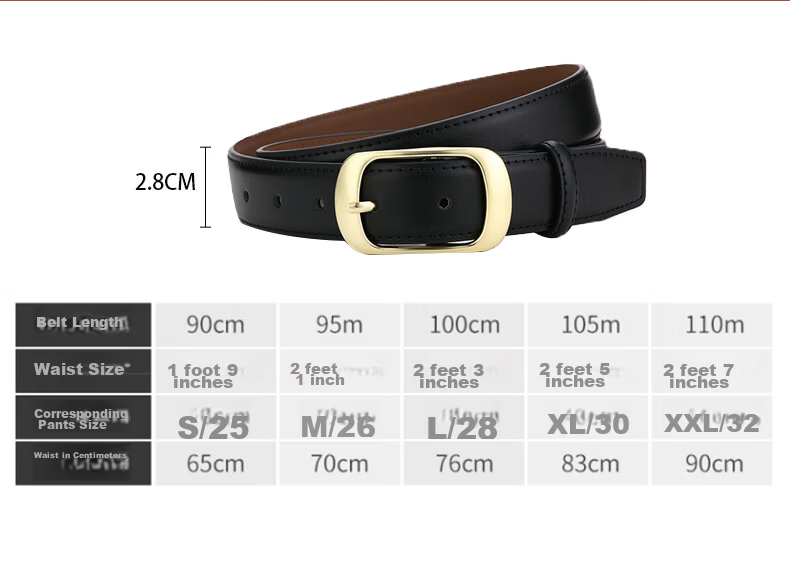 CARTELO Women's Leather Belt, Korean-Style Decorative Casual Cowhide Belt, Simple Versatile Pin Buckle Trouser Belt, Girlfriend Gift 7