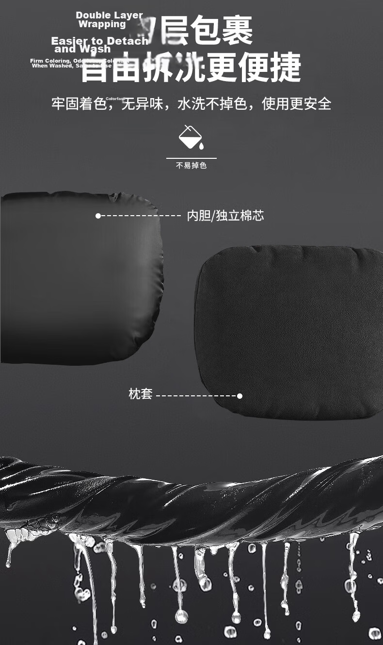 Zhunhang Car Lumbar Support Cushion, Car Headrest, Driver's Seat Back Support, Seat Cushion for Maybach And Mercedes-Benz 10