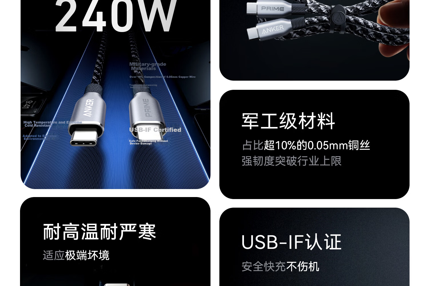 ANKER Prime [Hu Yanbin's Choice] Charging Cable, 240W Type-C Compatible with IPhone 17 Pro Max, Apple 16, DJI Pocket 4/3, Fast Charging Data Cable, 1.8m 13