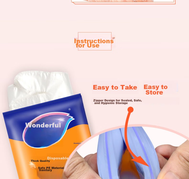 MIAOJIE Thick Disposable Gloves, 100 Pieces * 3 Packs, Pull-Out Style Durable, for Dining Table And Outdoor Cooking 6