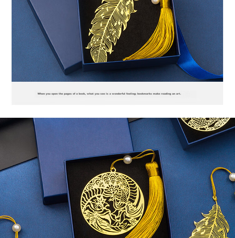 TIANSE Brass Feather Bookmark Gift Box, Creative Graduation Souvenir for Female Teachers to Give to Whole Class, Metal Vintage-Style Book Clip, Party Favor Gift for Birthday And Annual Meetings TS-5855 Feather 9