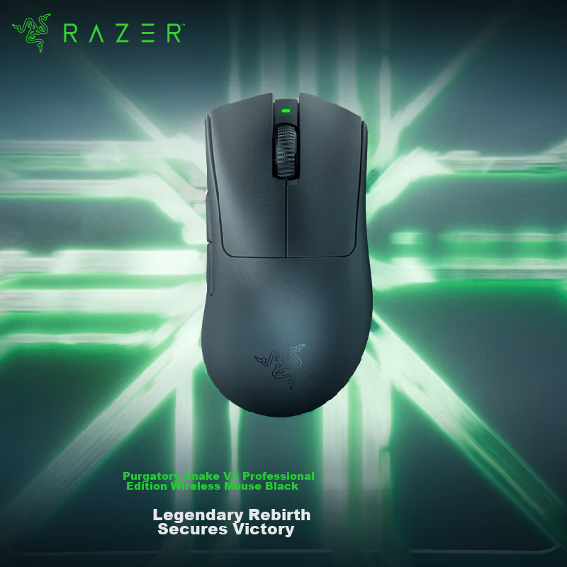 Razer Viper V3 Pro Wireless Mouse Lightweight Right-Handed Ergonomic Design Black (Special Anti-Slip Sticker + Type-C Charging Port)