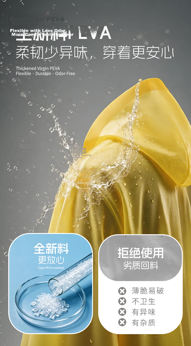 BANANA TRIP Disposable Thickened Adult Raincoat Anti-Rainstorm Outdoor Hiking Mountaineering Full-Body Rain Poncho Gray 1 Pack 5