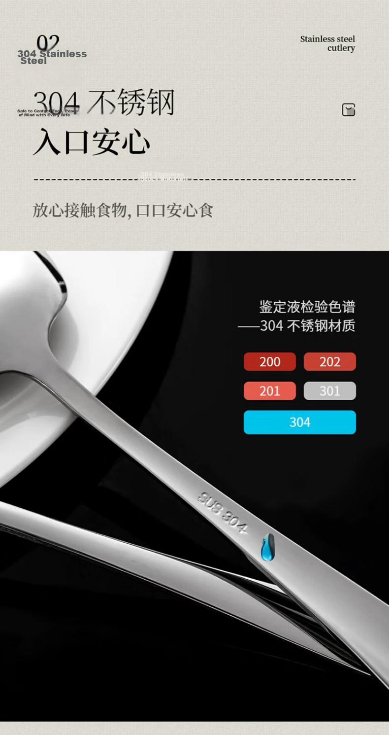 Shihua 304 Stainless Steel Spoon Thickened Large Rice and Vegetable Serving Spoon Single Pack 5