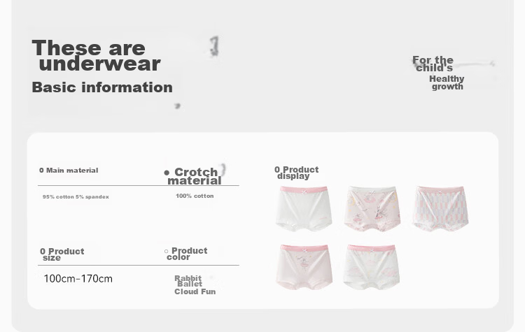 Yeehoo Antibacterial Girls' Cotton Underwear 3-6 Years Moisture-Wicking Boxer Briefs for Kids 1