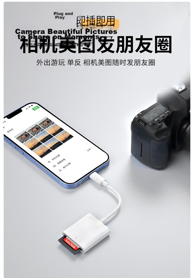LinkStone IPhone Card Reader, SD Card Storage Card Camera Converter, External TF Memory Card Lightning Adapter, OTG Transfer Converter Two-I 4