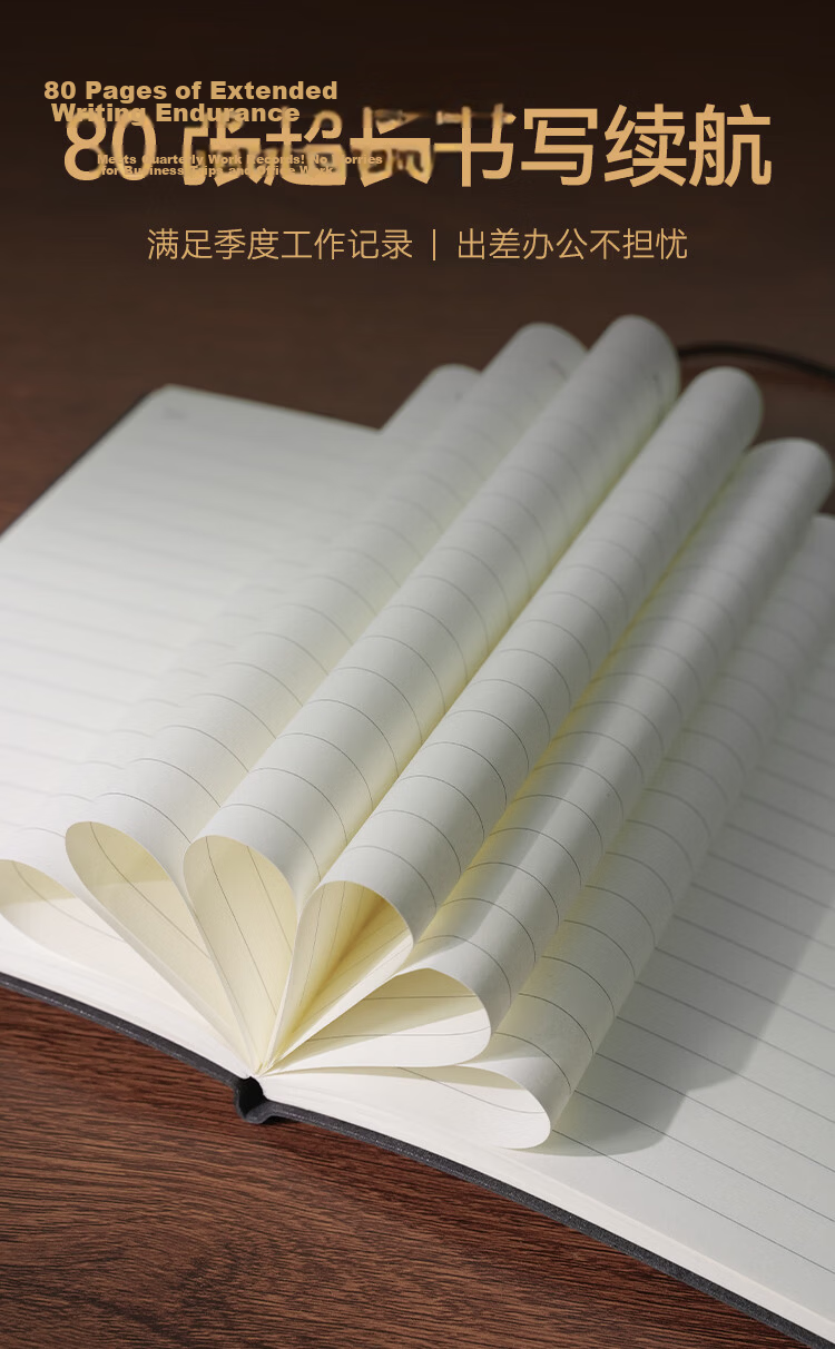 JD Jingzao A5 80-Sheet Black Grid Soft Leather Notebook Meeting Office Supplies Conference Record Diary Business Journal JD2130 6