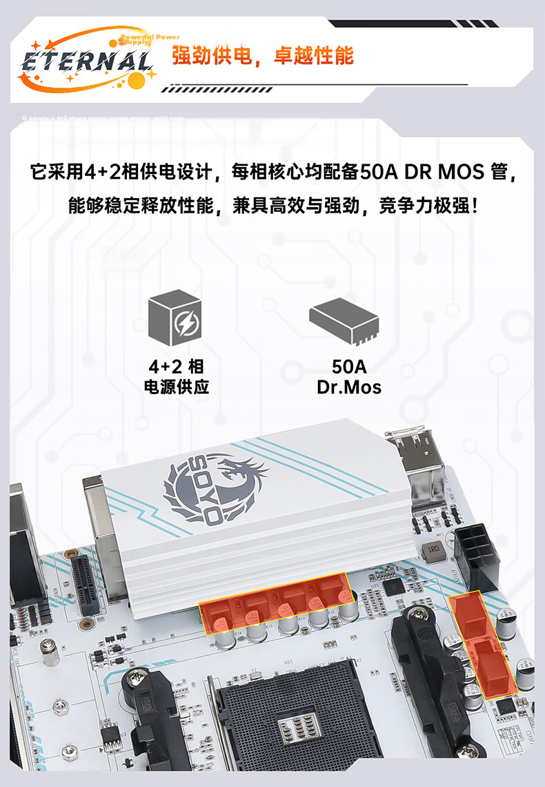 Meijie B550M Yanlong GAMING ARBG Gaming Motherboard, AM4 Ryzen Motherboard R5 5600X/5600GT/5700X3D (AMD B550/Socket AM4) 4