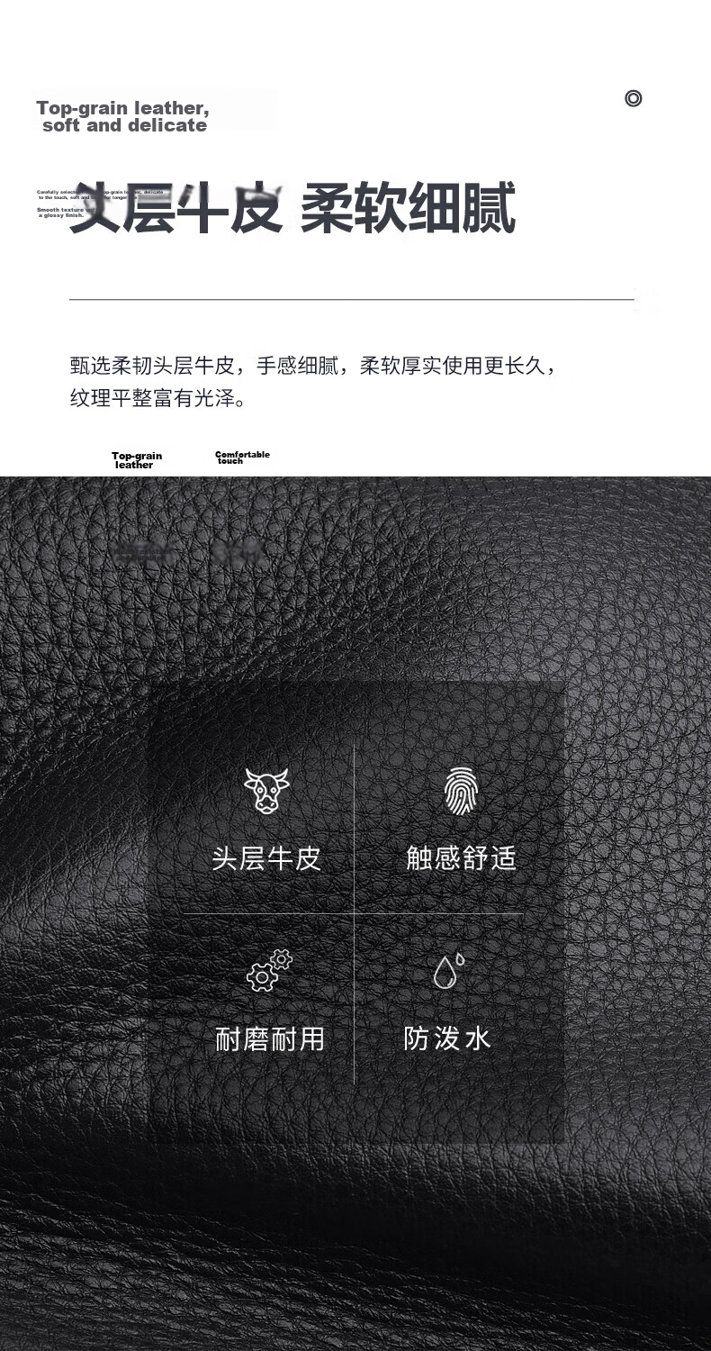 PLAYBOY Genuine Leather Men's Wallet First Layer Cowhide Card Holder ID Billfold Middle-aged Birthday Gift for Husband Father 3