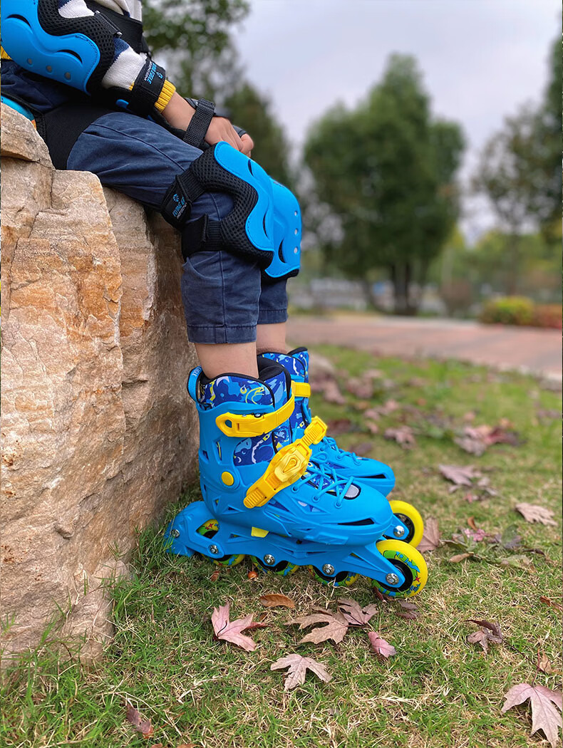 Feiying Roller Skates for Children, Girls And Boys, Beginner Inline Skates, Professional Lock-Wheel Flat Roller Skates, Inline Skating Shoes, Ice Skates 13