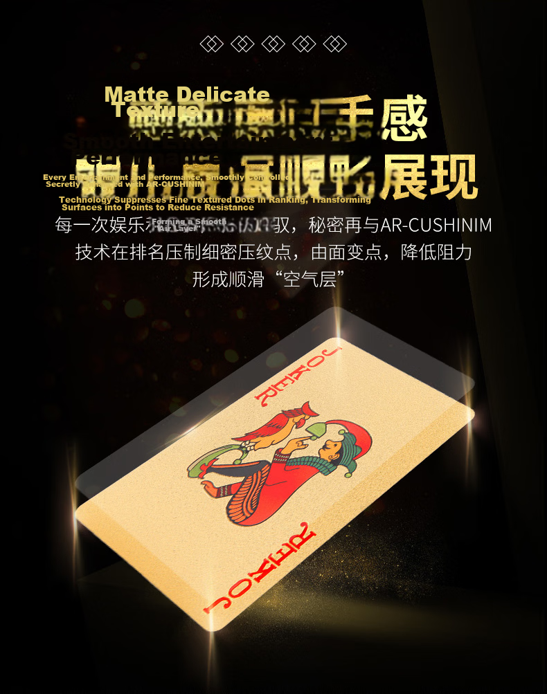 Wangjing Poker Plastic Playing Cards Luxury Gold Cool Texas Hold'em Flower-Cut Magic Cards High-Value Card Flourishing Practice Deck 6