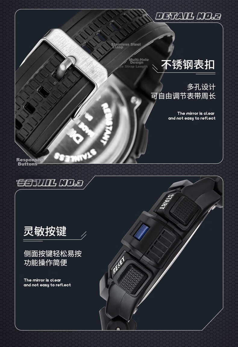 Children's Electronic Watch for Boys, Students, Primary and Secondary School Students, Waterproof Sports Watch with Night Light Alarm, 40,000 Kilometers 9