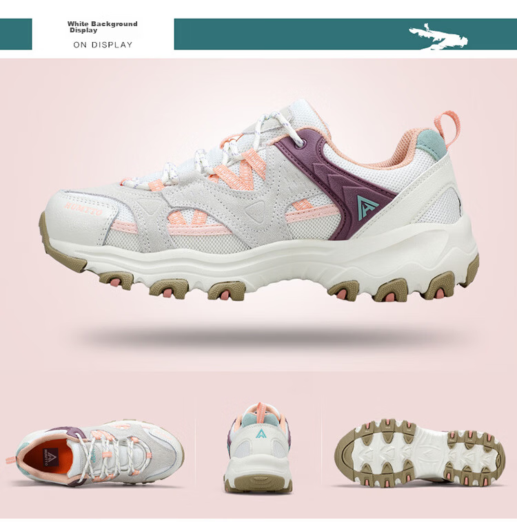HUMTTO Outdoor Hiking Shoes for Women, Lightweight Comfortable Casual Trekking Shoes Professional Non-Slip Climbing Shoes Gray Size 36 12