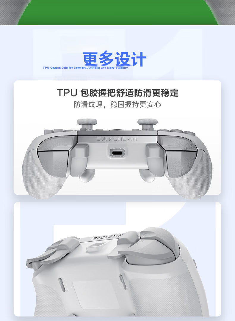 Mechanic F1 White Dual 8K Wireless Gaming Controller FPS Esports Ultra-Low Latency Large Grip Controller for Steam TV PC Online and PC Games CS2 Dota Shadow Blade Zero Gift 23