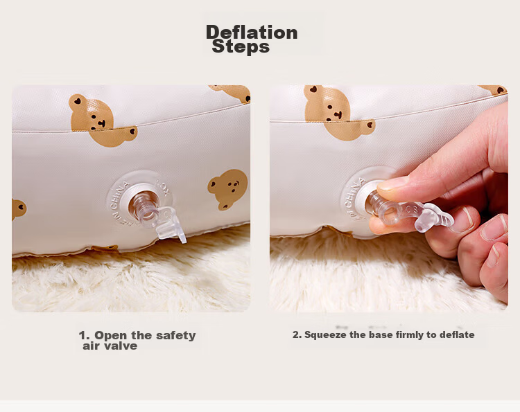 Aibao Adjustable Infant Sitting Cushion Baby Training Seat Baby High Chair Learning Seat Soothing Inflatable Anti-Fall Chair Bear G026 13