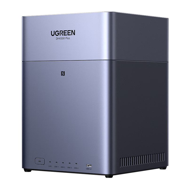 UGREEN Private Cloud DH4300 Plus 8GB 4-Bay NAS Network Storage Personal Cloud AI Home Hard Drive Server NFC One-Touch Connection Photo Backup Tablet Expansion