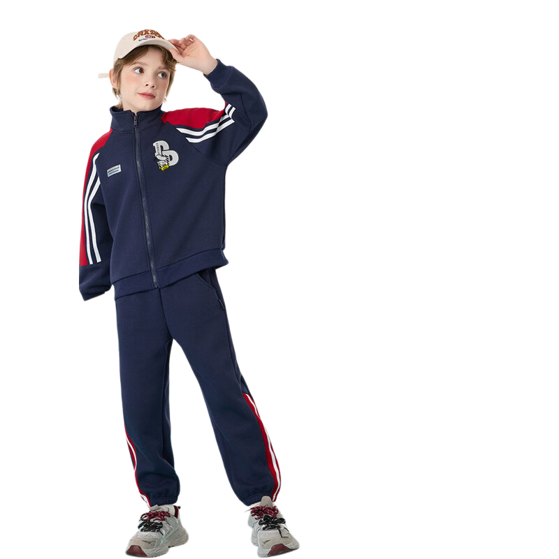 Disney Boys' Sportswear Set Children's Zip Jacket and Pants 2026 Spring New Trendy Two-Piece for Older Kids