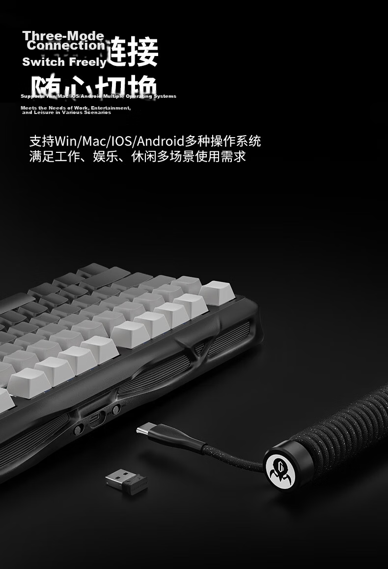 Gravity Planet Cocoon 75 Mechanical Keyboard Gaming Wireless Wired Bluetooth Tri-Mode Gasket Custom Side-Engraved Keyboard GS K1 Blue 8