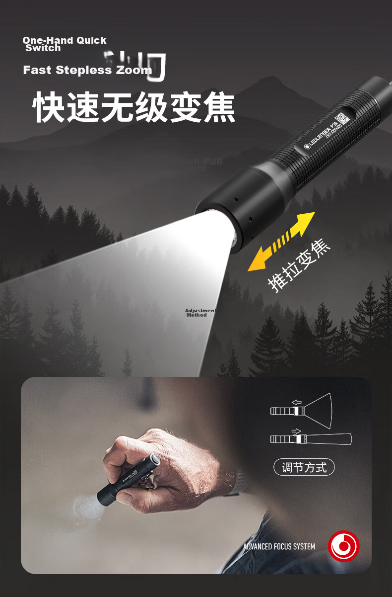 LED LENSER P3R Tactical EDC Zoomable Mini Portable Flashlight with Type-C Charging 9