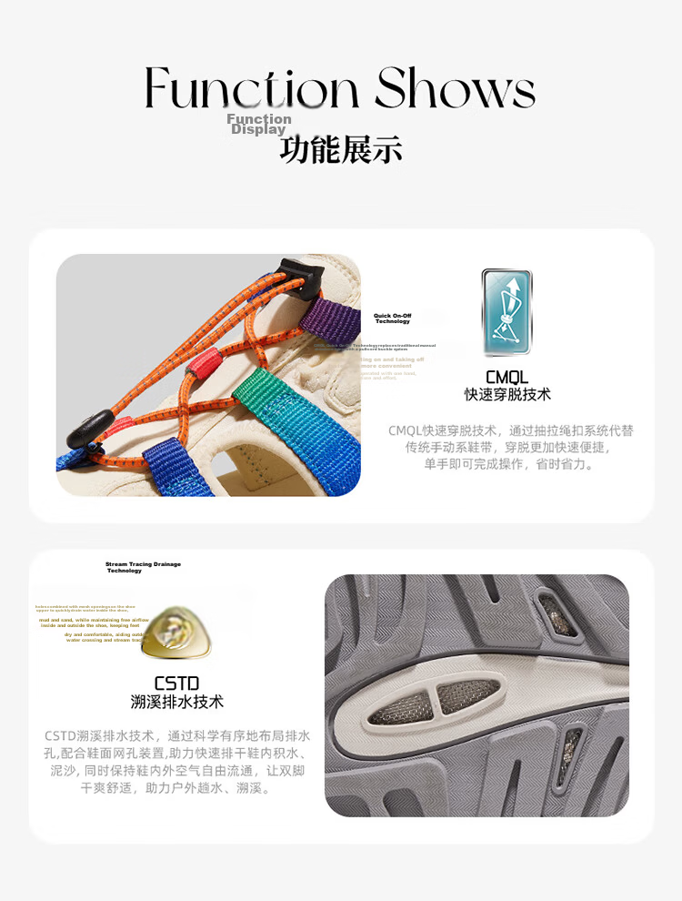 CAMEL Summer Outdoor Quick-Dry Water Trekking Sandals for Women Breathable Closed-Toe Beach Shoes F24B162016 12