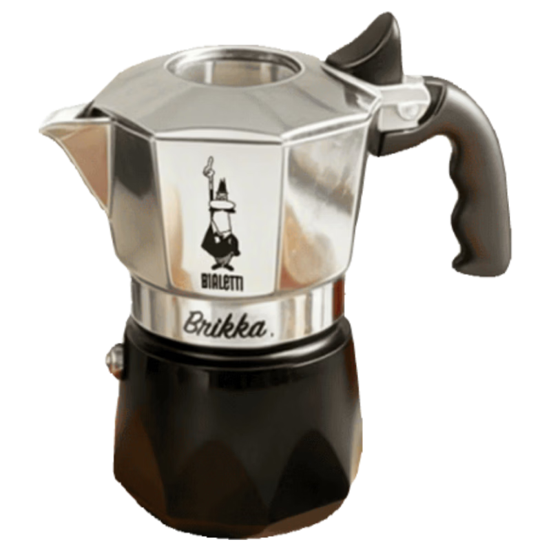 Bialetti Double Valve Moka Pot Classic 2-Cup Manual Espresso Coffee Maker Portable Coffee Machine