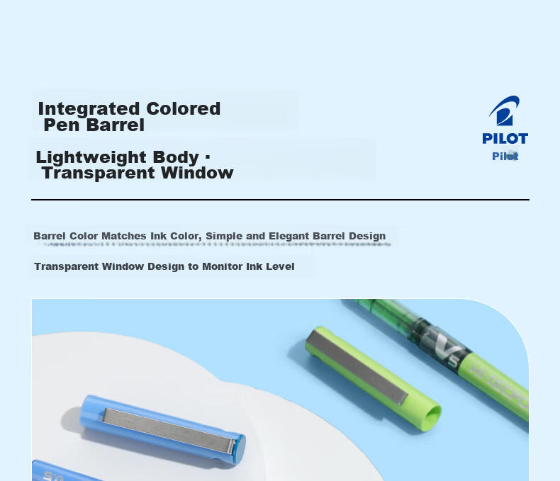 PILOT BX-V5 Blue Gel Pen, 0.5mm Direct Liquid Rollerball Pen, Signature Pen, Small V5 Student Exam Writing Pen, High-Quality Stationery Set, 12 Pens 11