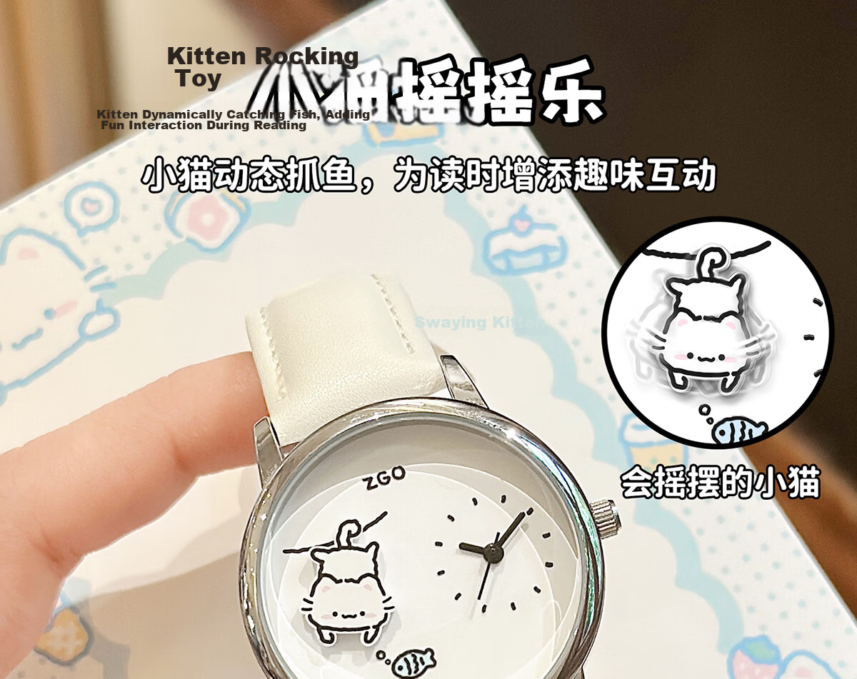 ZGO Women's Watch for Students, Cute Cat Design, Minimalist Style, High-Quality, Back-to-School Gift for Middle and High School Girls 5