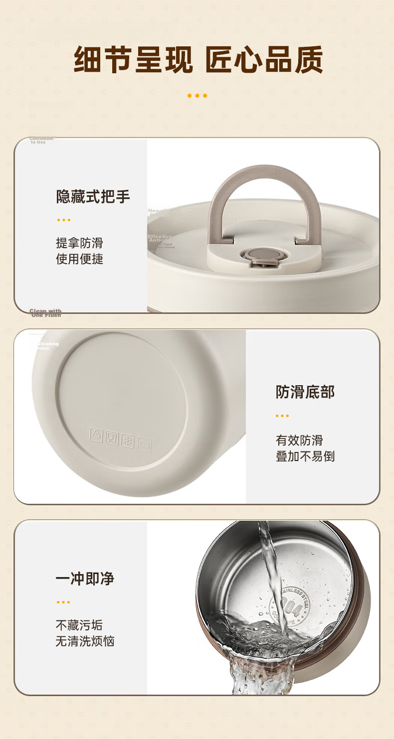 COOKER KING Insulated Lunch Box Food Grade 304 Stainless Steel Layered Large Capacity Adult Multi-layer Portable Bento Box 5-Piece Set 17