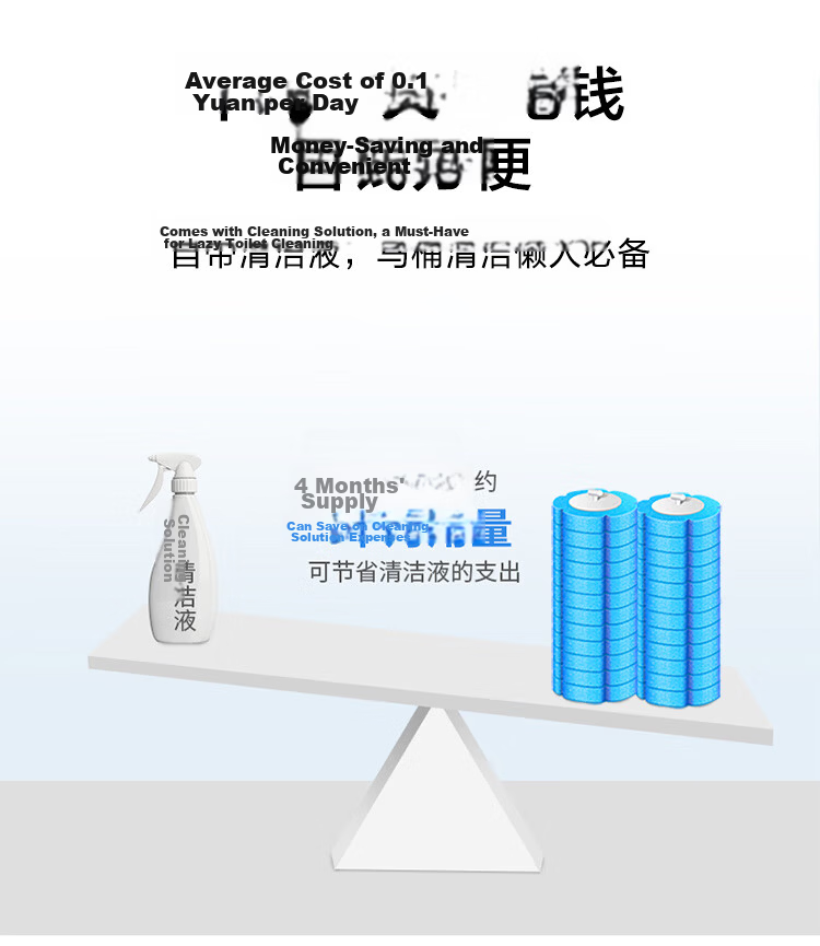 JD Jingzao Weijing Easy Disposable Toilet Brush with No Drilling, Soluble Replacement Brush Head with Cleaning Liquid 13