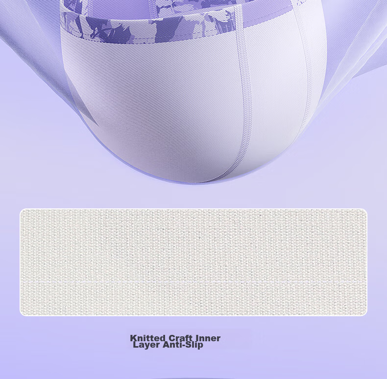 LI-NING Waterproof PU Coated Swim Cap for Men and Women Long Hair Fashion Ear Protection Non-Tight Printed Swim Cap 6611 Purple 6