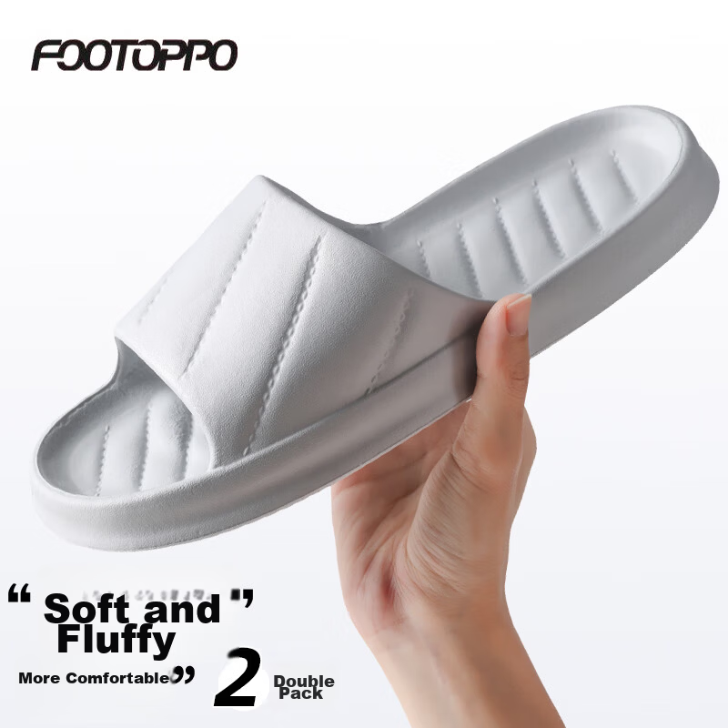FOOTOPPO Women's Slippers Summer Home Non-Slip Couple Thick-Soled Bathroom Shower Sandals