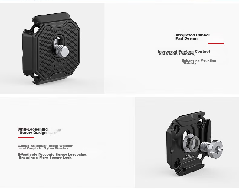 Ulanzi F38 Backpack Quick-Release Kit V2, Fast-Install And Quick-Detach Kit, Backpack Shoulder Strap Quick-Release Plate, Camera Stabilizer Base, Sliding Rail Camera Mount 12