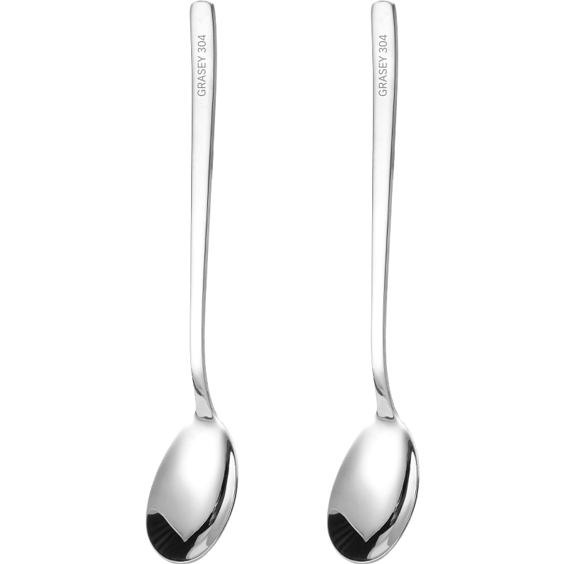 Guangyi 304 Stainless Steel Spoon Thickened Large Soup Spoon Household Tableware 2-Pack GY8663