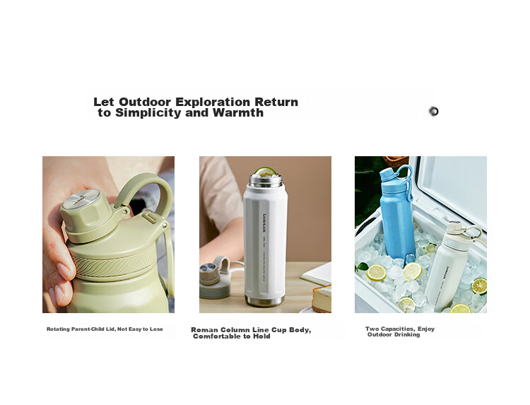 LOCK&LOCK Insulated Sports Bottle, Portable Thermos, Large Capacity Water Cup, 709ML, Blue, LHC3251BLU 2