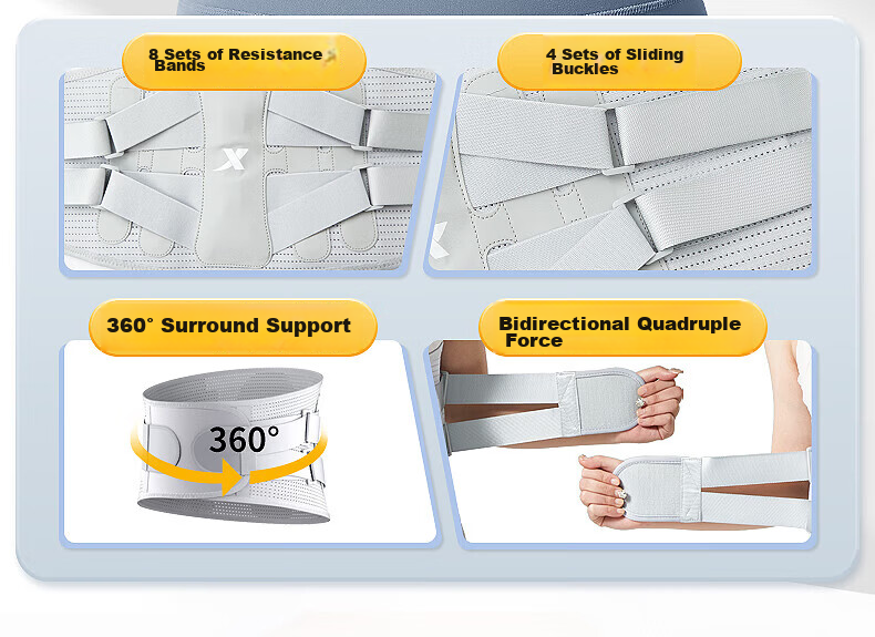 XTEP Lumbar Support Belt for Herniated Disc, Lumbar Muscle Strain, Medical Sports Use, Long Sitting Support Waist Brace for Men and Women 8