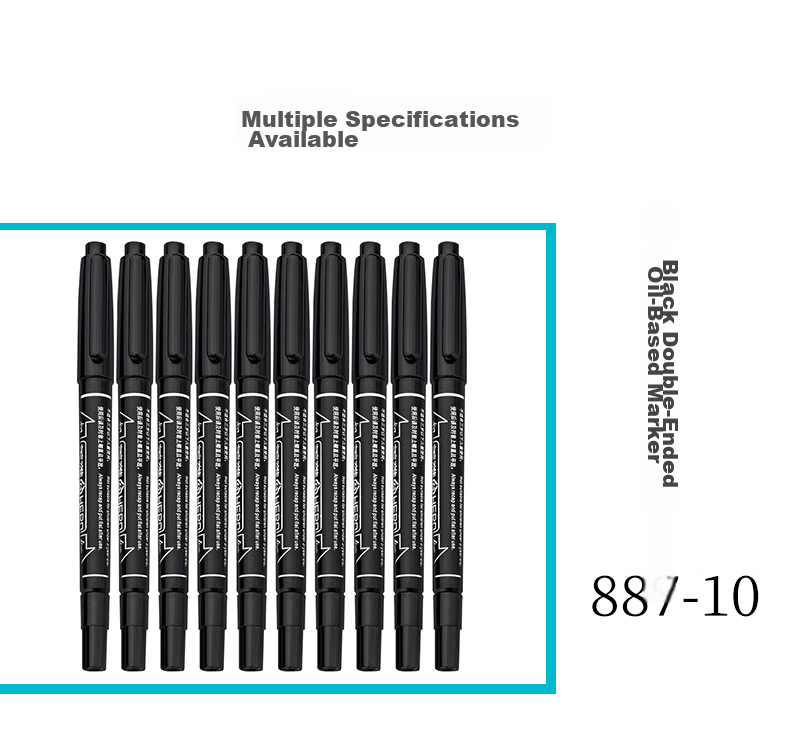 HERO Marker Pen, Oil-Based Marker Pen, Business Student Use, Pack of 10, Red, 887 7