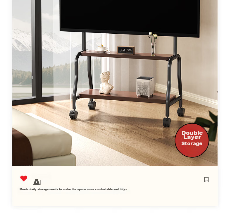 Beishi 32-75 Inch Mobile TV Stand TV Cabinet New Chinese Style Universal Floor TV Mount Video Conference Display Cart Multi-Brand Universal 55/65 Inch 11