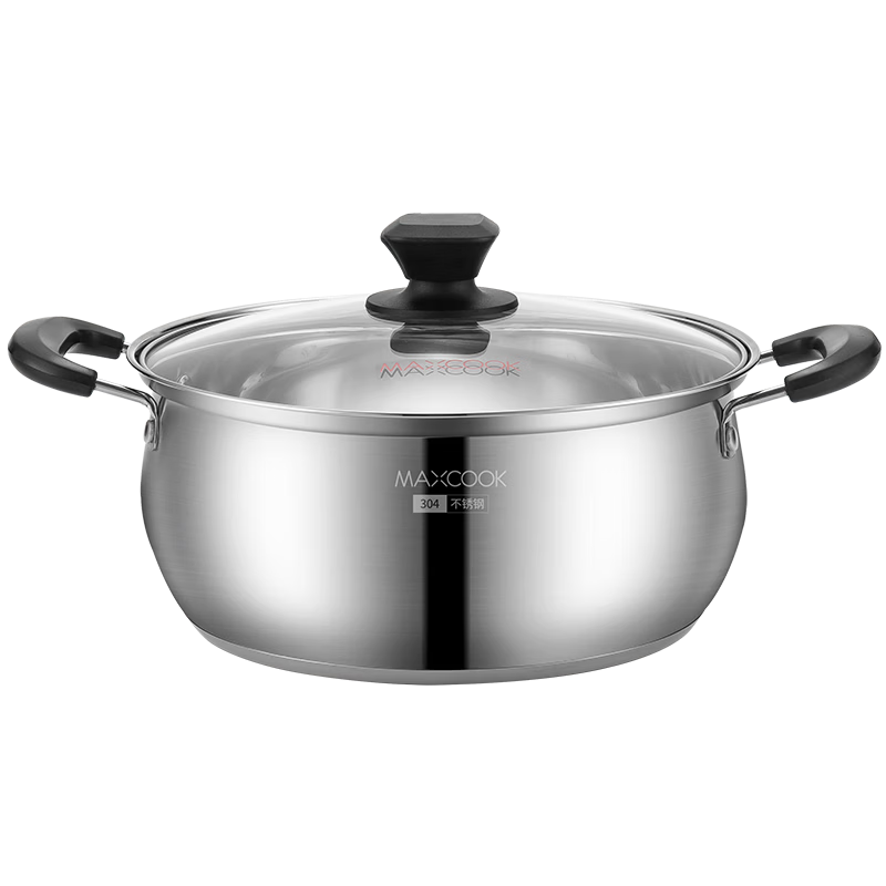 MAXCOOK 22cm 304 Stainless Steel Double-Layer Soup Pot Steamer MCT8763