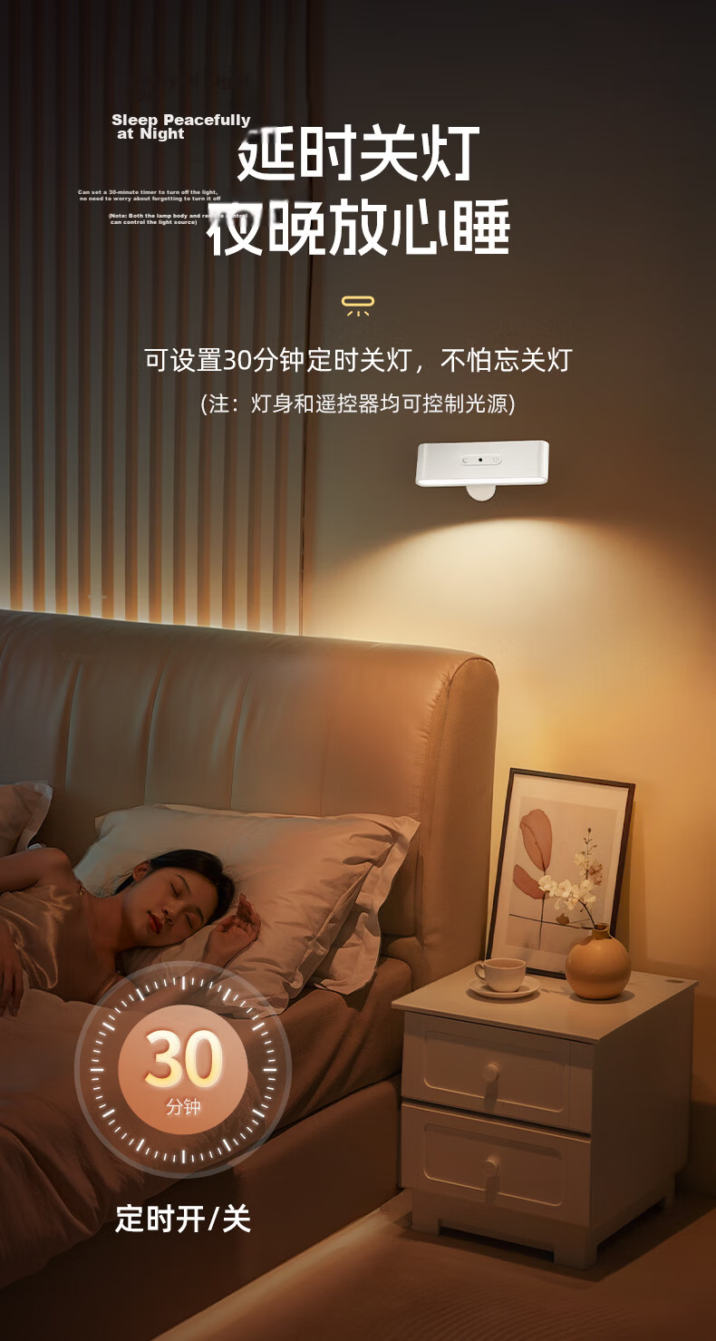 Coolfire Remote Control Bedside Lamp Spotlight Wall Lamp Rechargeable Reading Lamp Table Lamp Night Light Magnetic Wall-mounted Bedroom Ambient Lamp Living Room 8