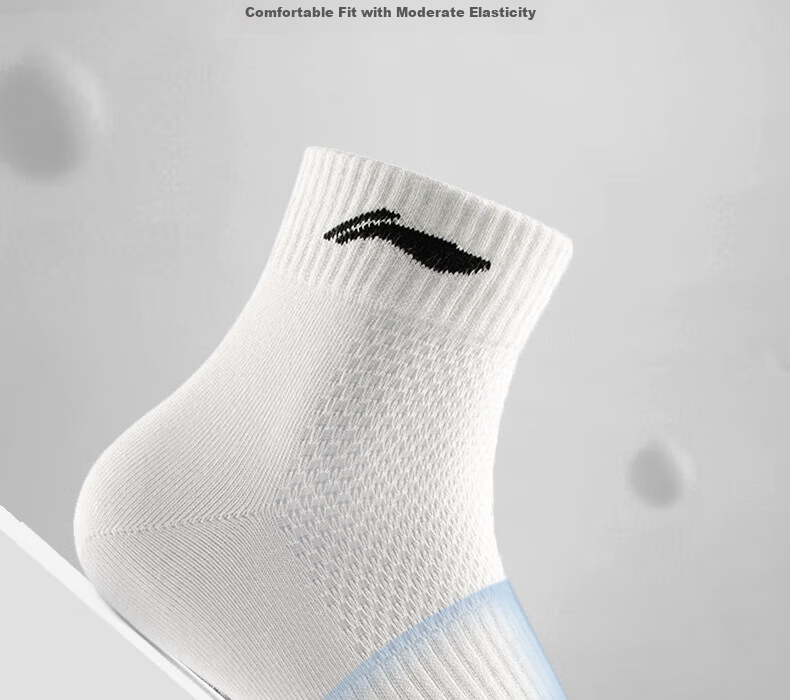 Li-Ning Men's Socks (3 Pairs), Sports Socks, Basketball Socks, Running And Badminton Socks for Women, Breathable Cotton Socks 14