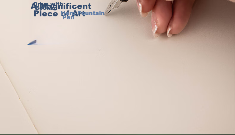HERO E501 Iridium Nib Fountain Pen EF Tip Blue Matte New Year Gift Stylish Business Office Student Writing Practice Ink Pen 6