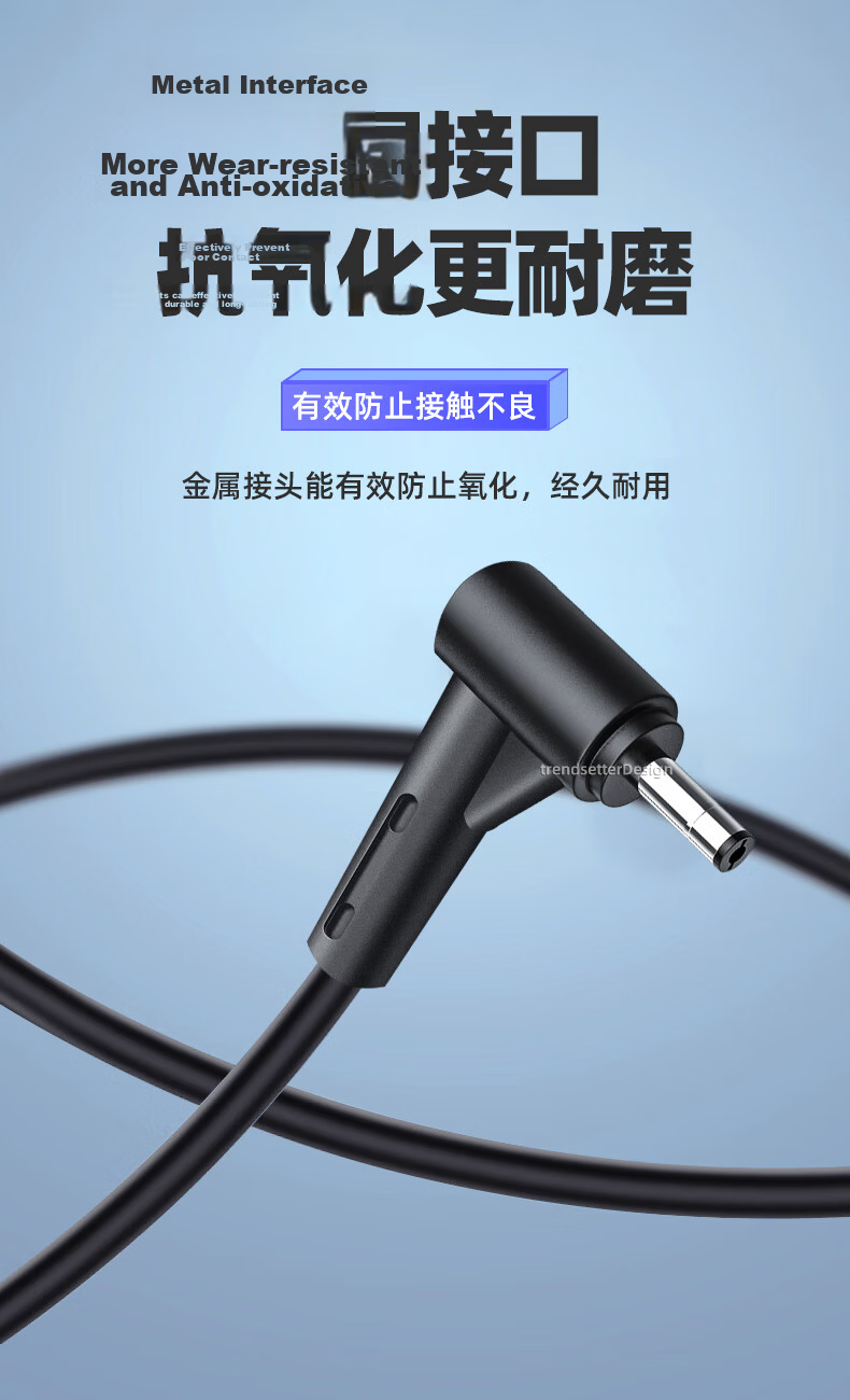Trendsetter Compatible with HP Laptop Charging Cable Power Cord, 65W/100W for HP Zhan 6/8/9/10/11/12/13/14/15 Computers, Star 14/15 Laptop Power Cable 9
