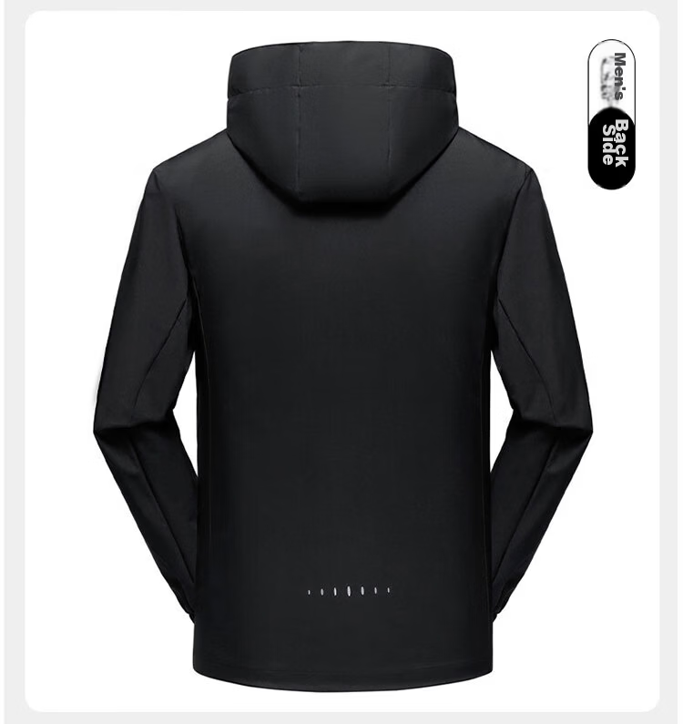 TUCANO Windproof And Waterproof Detachable Hooded Jacket for Men, Outdoor Hiking Sports Coat, Black, Size M 14
