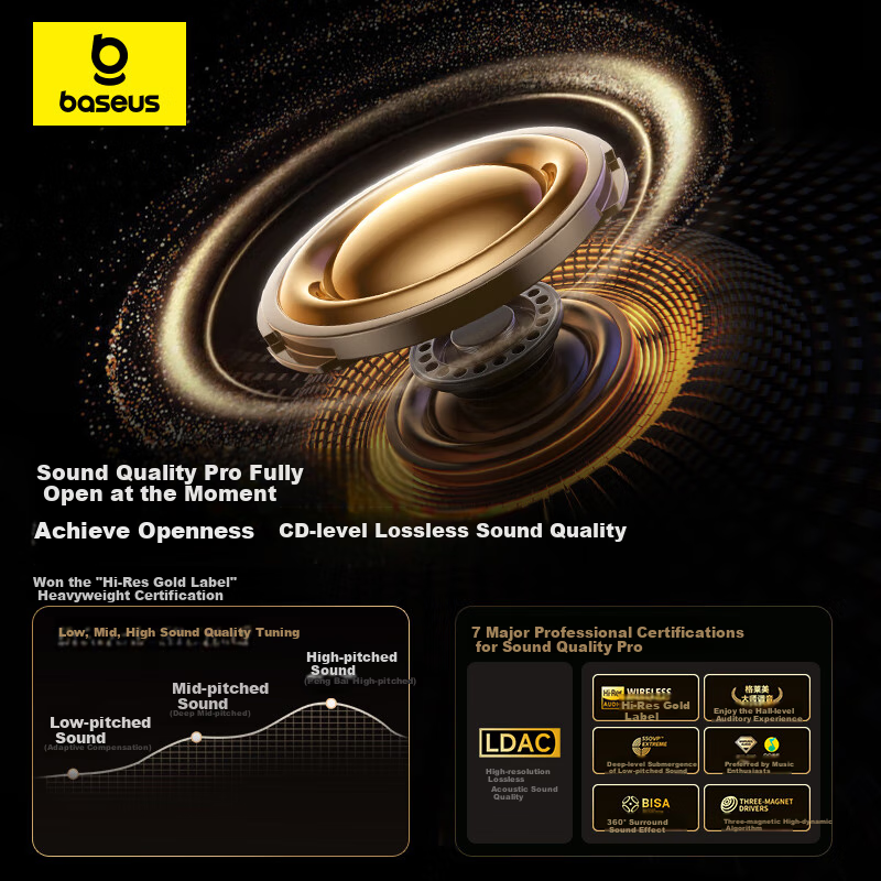 Baseus MC1pro AI Translation Bluetooth Headphones [Celebrity Style], Clip-On Open-Style Non-In Sports Call Noise Reduction Air Conduction, Suitable for Huawei And Apple Phones