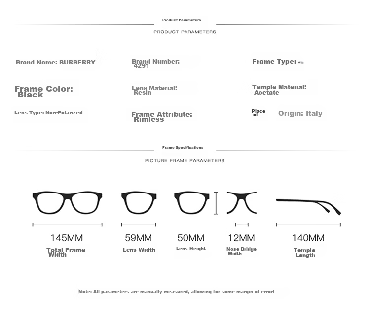 BURBERRY Sunglasses, BURBERRY Men's And Women's Sunglasses, Fashionable Square Frame Glasses, Valentine's Day Gift, 4291 3001G 2