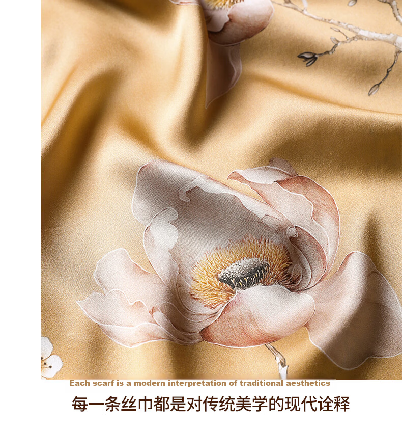 Hangsilk Road Women's Silk Scarf Double-Layer Mulberry Silk Shawl with Chinese Knot Button High-End Birthday Gift for Teacher's Day Mom and Elders 12