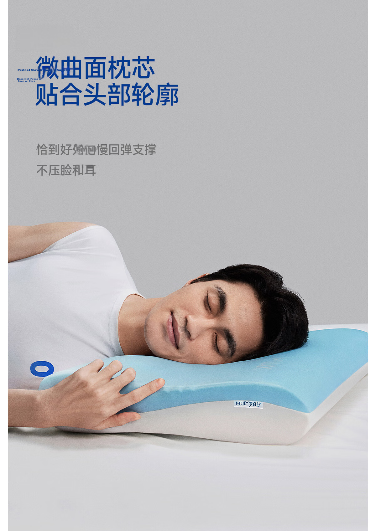 MLILY Cervical Neck Support Pillow Adult Memory Foam Pillow Core Single Student Dorm Deep Sleep Pillow Gift Box Set 15