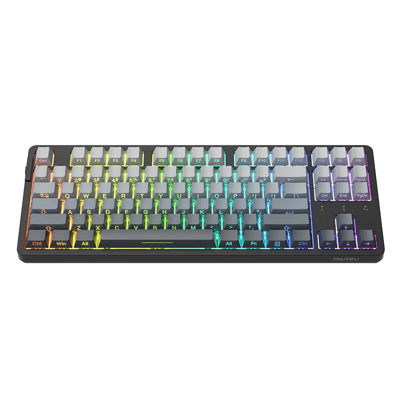 DAREU EK87pro Tri-Mode Mechanical Keyboard Wired Wireless Bluetooth Customizable 87-Key Hot-Swappable Gasket White Smoke Blue Master Switch